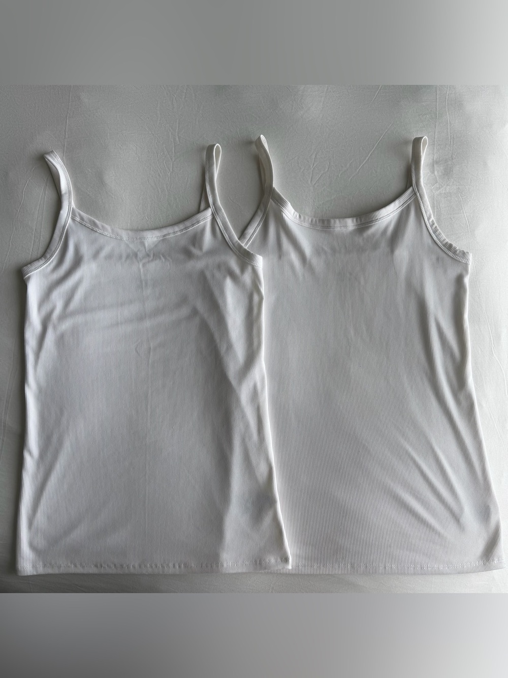 BUNDLE: (2) Two, No Boundaries Ribbed Cami White Tank Tops, Size Medium